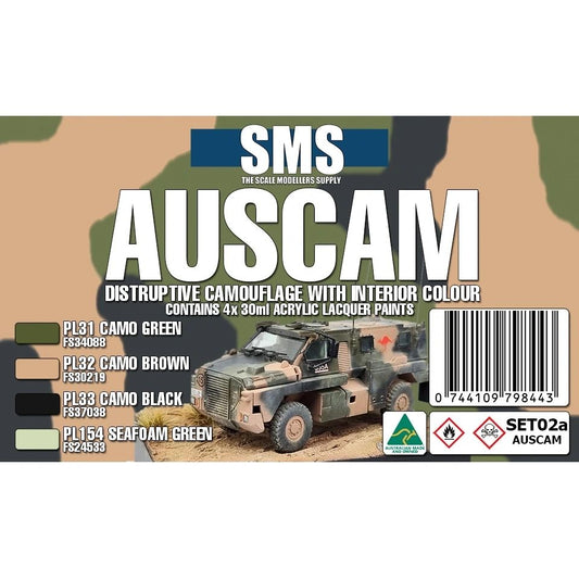 SMS Premium Acrylic Lacquer AUSCAM Colour Set (4 bottles) SET02a