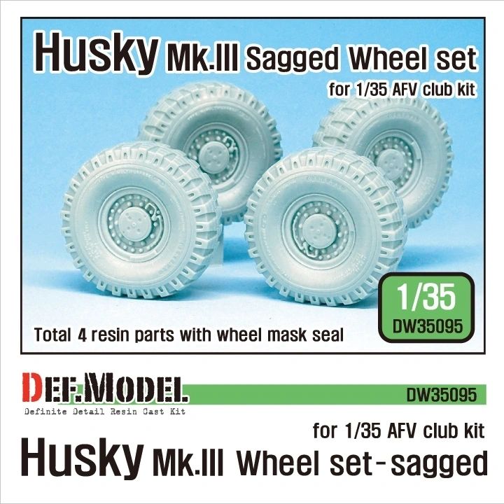 Def Model 1/35 Husky MkIII Wheel set (sagged) for AFV Club kits