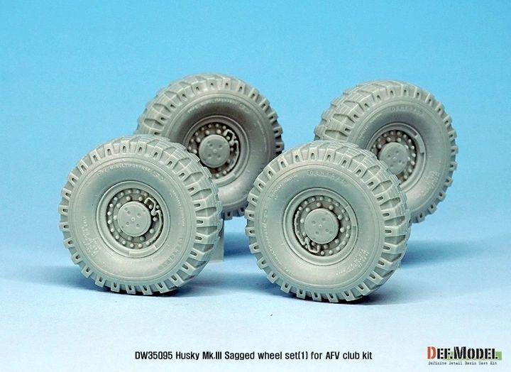 Def Model 1/35 Husky MkIII Wheel set (sagged) for AFV Club kits