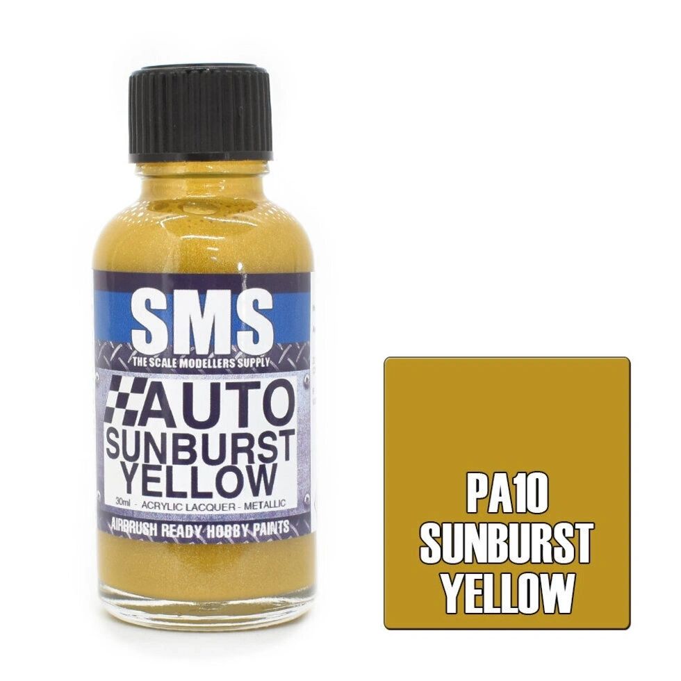 SMS Auto Colour Premium Acrylic Lacquer SUNBURST YELLOW PA10
